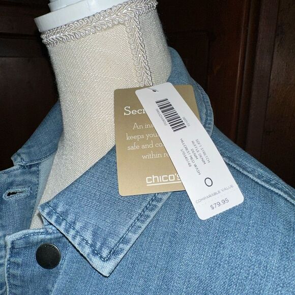 Womens‎ Chicos Denim Jacket size 0 - New - Picture 2 of 5